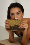 The Tan Clan_Gold Stones Nayla Brass Clutch _at_Aza_Fashions