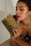 Buy_The Tan Clan_Gold Stones Nayla Brass Clutch 