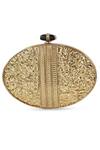 Buy_The Tan Clan_Gold Beads, Stones Tracy Brass Clutch 