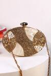 Buy_The Tan Clan_Gold Beads, Stones Tracy Brass Clutch _at_Aza_Fashions