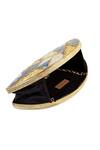 The Tan Clan_Multi Color Gemstones, Metallic Thread Quinn Multicolor Brass Clutch _Online_at_Aza_Fashions
