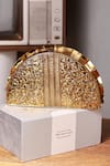 Shop_The Tan Clan_Gold Opal Brass Clutch _at_Aza_Fashions