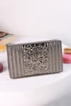 Shop_The Tan Clan_Silver Mindy 3d Brass Clutch _at_Aza_Fashions
