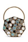 Buy_The Tan Clan_Gold Gemstones, Alira Brass Clutch With Handle _Online_at_Aza_Fashions