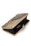 The Tan Clan_Gold Pearls, Gemstones Elena Brass Clutch _Online_at_Aza_Fashions