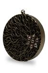The Tan Clan_Black Pearls, Stones Vana Brass Clutch _Online_at_Aza_Fashions