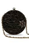 The Tan Clan_Black Pearls, Stones Vana Brass Clutch _at_Aza_Fashions