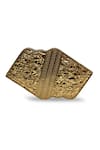 The Tan Clan_Gold Gemstones, Pearls Jean Mother Of Brass Clutch _at_Aza_Fashions