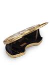 Shop_The Tan Clan_Gold Pearls, Beads, Rhinestones Sasha Brass Clutch With Handle _Online_at_Aza_Fashions