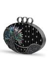 Buy_The Tan Clan_Silver Pearls, Rhinestones, Stones Nina Brass Clutch _Online_at_Aza_Fashions
