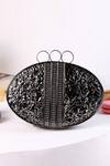 Shop_The Tan Clan_Silver Pearls, Rhinestones, Stones Nina Brass Clutch _at_Aza_Fashions