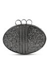 Shop_The Tan Clan_Silver Pearls, Rhinestones, Stones Nina Brass Clutch _Online_at_Aza_Fashions