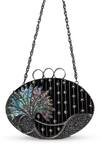 The Tan Clan_Silver Pearls, Rhinestones, Stones Nina Brass Clutch _at_Aza_Fashions