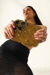 Buy_The Tan Clan_Gold Gemstones, Metallic Thread Zen Brass Clutch _Online_at_Aza_Fashions