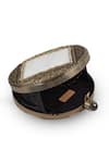 Buy_The Tan Clan_Gold Crystals, Stones, Chains Seren Brass Clutch _Online_at_Aza_Fashions