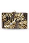 Buy_The Tan Clan_Gold Crystals, Stones Elsa Brass Clutch _Online_at_Aza_Fashions