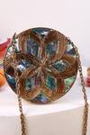 Buy_The Tan Clan_Gold Beth Brass Clutch _at_Aza_Fashions