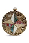 Buy_The Tan Clan_Gold Gemstones Jane Brass Clutch _Online_at_Aza_Fashions