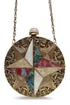 Buy_The Tan Clan_Gold Gemstones Jane Brass Clutch 