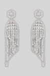 Buy_Zevar By Geeta_Silver Plated Faux Diamonds, Stones Studded Dangler Earrings _at_Aza_Fashions