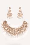 Buy_Zevar By Geeta_Gold Plated Stones, Pearls Kundan And Polki Necklace Set _at_Aza_Fashions