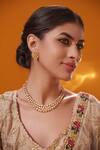 Shop_Zevar By Geeta_Gold Plated Stones Studded Necklace Set _Online_at_Aza_Fashions