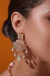 Zevar By Geeta_Gold Plated Stones, Pearls Kundan Studded Necklace With Earrings _Online_at_Aza_Fashions