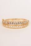 Shop_Zevar By Geeta_Gold Plated Stones Kundan Studded Bracelet _at_Aza_Fashions