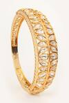Buy_Zevar By Geeta_Gold Plated Stones Kundan Studded Bracelet _at_Aza_Fashions