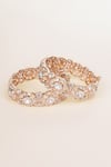 Shop_Zevar By Geeta_Gold Plated Stones Kundan And Polki Studded Bangles - Set Of 2 _at_Aza_Fashions