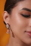 Zevar By Geeta_Multi Color Pearls, Stones Kundan Necklace With Earrings _Online_at_Aza_Fashions