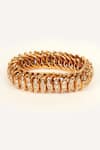 Shop_Zevar By Geeta_Gold Plated Stones Polki And Kundan Studded Bracelet _at_Aza_Fashions