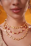 Buy_Zevar By Geeta_Gold Plated Stones Layered Embellished Necklace Set _Online_at_Aza_Fashions