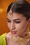 Zevar By Geeta_Gold Plated Pearls, Stones Kundan Necklace Set _Online_at_Aza_Fashions