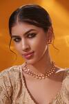 Buy_Zevar By Geeta_Gold Plated Crystals, Stones Red Embellished Necklace Set _Online_at_Aza_Fashions