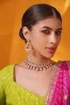 Buy_Zevar By Geeta_Gold Plated Stones Cutout And Teardrop Necklace Set _at_Aza_Fashions