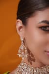 Zevar By Geeta_Gold Plated Stones, Pearls Kundan And Polki Embellished Bridal Necklace Set _Online_at_Aza_Fashions