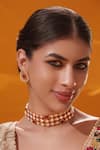 Buy_Zevar By Geeta_Gold Plated Stones Studded Choker Set _at_Aza_Fashions