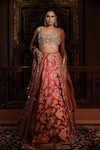 Buy_Vana Ethnics_Gold Silk Mirrors, Sequins, The Virasat Ornamental Embellished Lehenga Set _at_Aza_Fashions