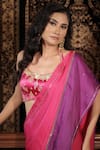 Buy_Vana Ethnics_Pink Satin, Organza Sequins, Embroidery, Stones, The Gulabo Saree With Blouse 