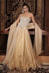 Buy_Vana Ethnics_Ivory Tissue Mirrors, Pearls, The Sitara Spark Embellished Corset Lehenga Set _at_Aza_Fashions