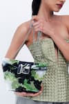 Buy_Siddhant Agrawal_Green Beads, Sequins Frozen Lichen Bag _at_Aza_Fashions