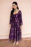 Buy_Safaa_Purple Vegan Silk Zari, Embroidery Scoop Neck Mein Anarkali Pant Set _Online_at_Aza_Fashions