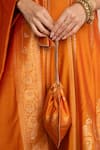 Shop_Safaa_Mustard Vegan Silk Zari, Embroidery Scoop Neck Rangrez Baithak Anarkali Set _Online_at_Aza_Fashions