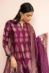 Safaa_Magenta Vegan Silk Zari, Embroidery Split Ke Anarkali Salwar Set _at_Aza_Fashions