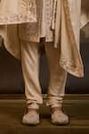 Buy_Nitika Gujral_Ivory Taffeta, Cotton, Silk Embroidery Sherwani Set _Online_at_Aza_Fashions
