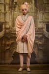 Buy_Nitika Gujral_Ivory Brocade, Silk, Cotton, Lycra Embroidery Floral Sherwani Set _at_Aza_Fashions