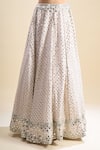 Buy_Samyukta Singhania_Off White Georgette, Net Mirrors, Embroidery, Foil Printing Work Lehenga Set 