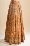 Buy_Samyukta Singhania_Orange Silk, Georgette Sequins, Cut Work, Embroidery Sweetheart Neck Lehenga Set