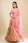Shop_Samyukta Singhania_Multi Color Georgette, Organza Embroidery, Mirrors, Floral Pattern Lehenga Set _Online_at_Aza_Fashions